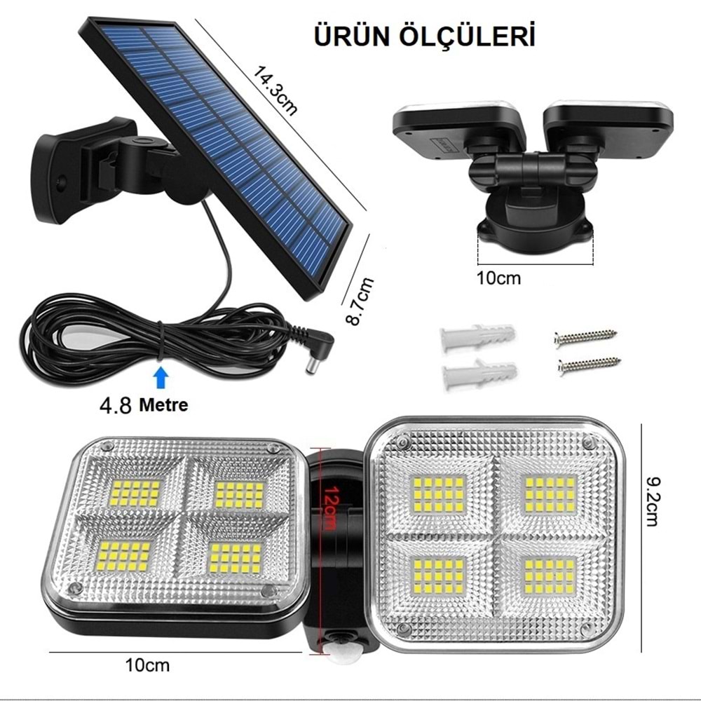 TriLine 120 LED Solar Lamba 20W Güneş Enerjili Aydınlatma